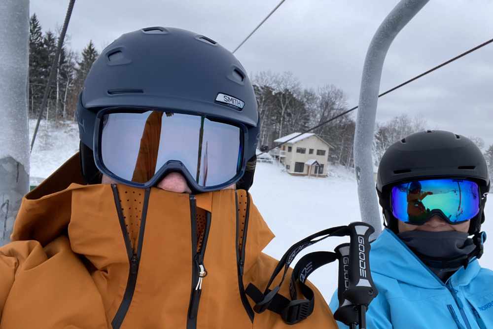 Frontier fit with vantage helmet